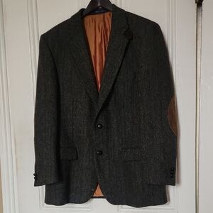 Classic Gray Blazer with Brown Elbow Patches